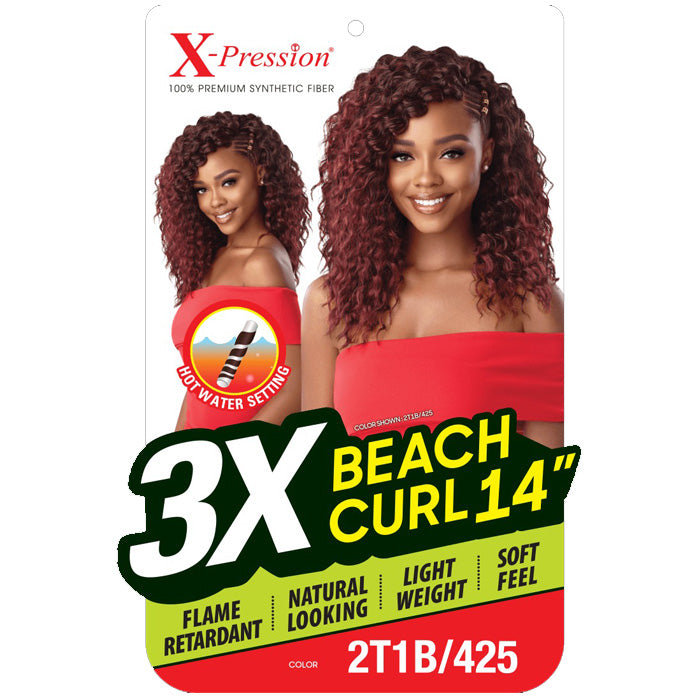 Outre X-Pression Pre-Looped Crochet Braids - BEACH CURL 14" 3X