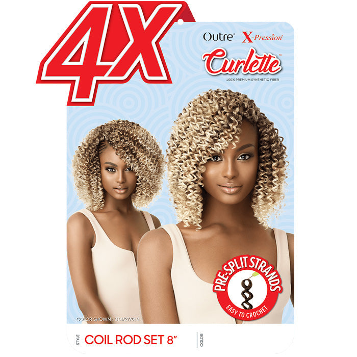 Outre X-Pression Curlette 4X Crochet Braid - COIL ROD SET 8 Inch