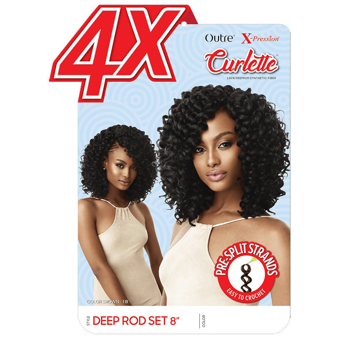 Outre X-Pression Curlette 4X Crochet Braid - DEEP ROD SET 8 Inch