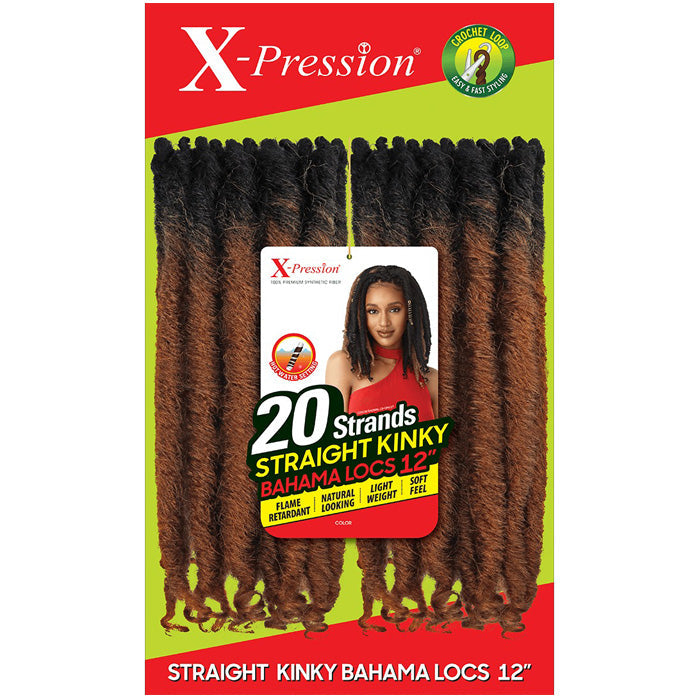Outre X-Pression Pre-Looped Crochet Braid - STRAIGHT KINKY BAHAMA LOCS 12"