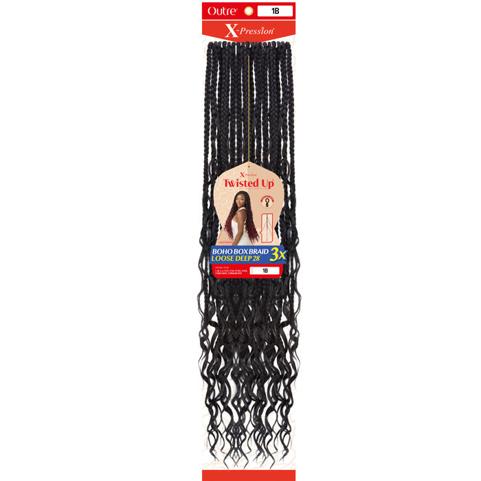 Outre X-Pression Twisted Up Synthetic Crochet Loop Braid - BOHO BOX BRAID LOOSE DEEP 28 3X
