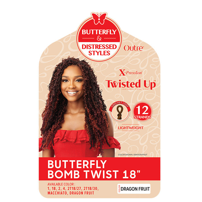 Outre X-Pression Twisted Up Pre-Looped Crochet Braids - BUTTERFLY BOMB TWIST 18"