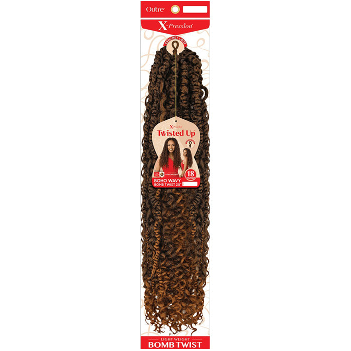 Outre X-Pression Twisted Up Pre-Looped Crochet Braid - BOHO WAVY BOMB TWIST 20"