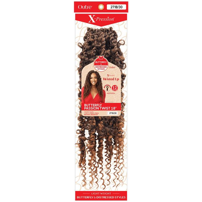 Outre X-Pression Twisted Up Pre-Looped Crochet Braids - BUTTERFLY PASSION TWIST 18"