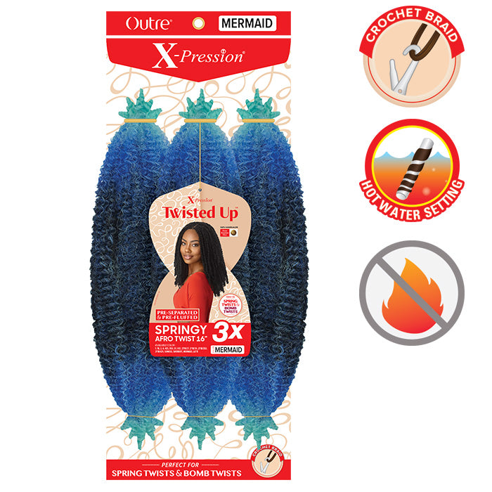OUTRE X-PRESSION TWISTED UP CROCHET BRAID - 3X SPRINGY AFRO TWIST 24" 3PACKS