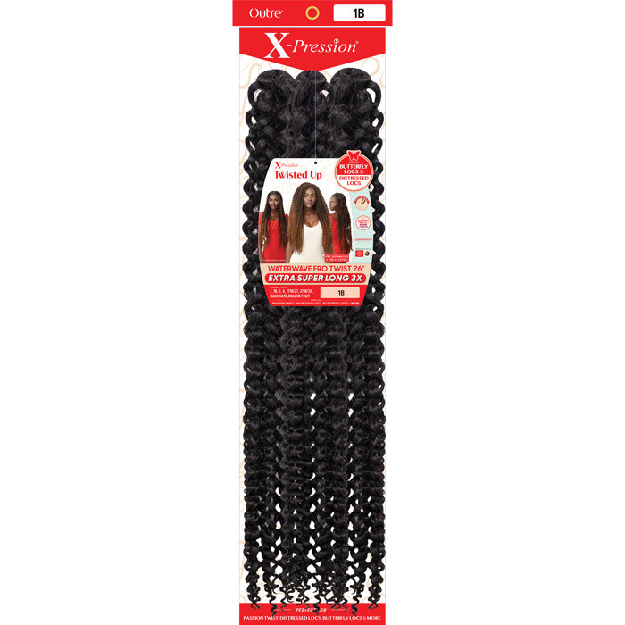 Outre X-Pression Twisted Up Crochet Braids 3X - WATERWAVE FRO TWIST 26" EXTRA SUPERLONG