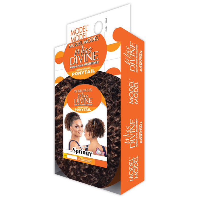 Model Model Miss Divine Human Hair Blend Drawstring Ponytail - SPRINGY