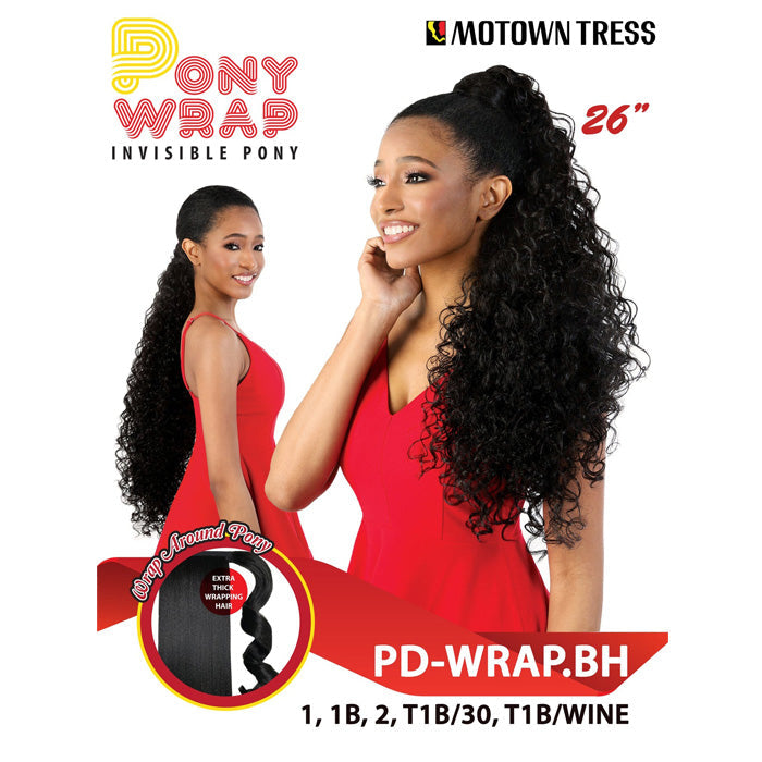 Motown Tress Pony Wrap Invisible Ponytail - PD-WRAP.BH BOHEMIAN CURL 26"