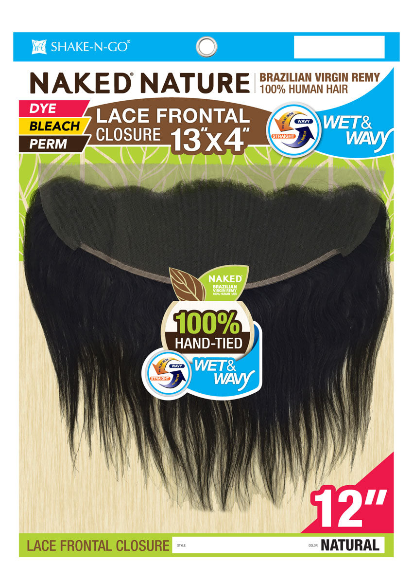 Shake-N-Go Naked Nature 100% Brazilian Remy Hair WET & WAVY Lace Frontal Closure 13X4 BOHEMIAN CURL 12 - 16 Inch