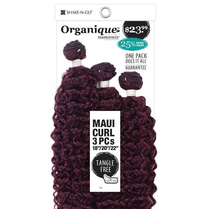 Shake-N-Go Organique Mastermix Weave - MAUI CURL 3PCS 18/20/22 Inch (COMPLETE PACK)