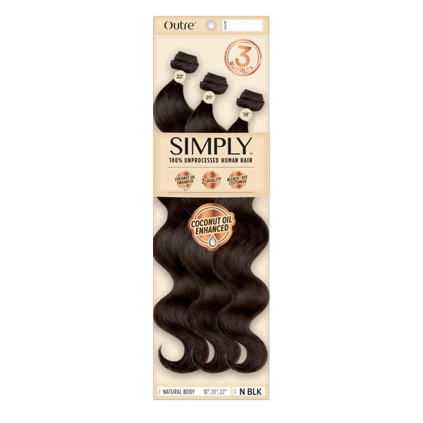 Outre Simply 100% Unprocessed Human Hair 3 Bundles Weaves - NATURAL BODY