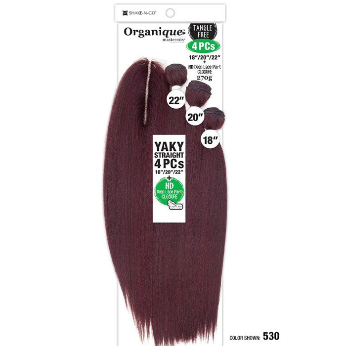 Shake-N-Go Organique Mastermix Weave - YAKY STRAIGHT 4PCS 18/20/22"+ CLOSURE