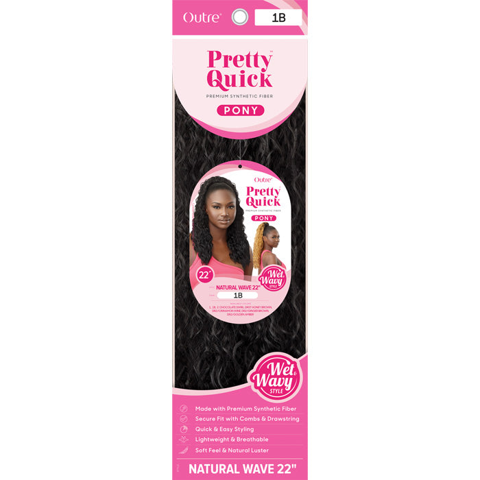 Outre Pretty Quick Wet & Wavy Drawstring Ponytail - NATURAL WAVE 22"