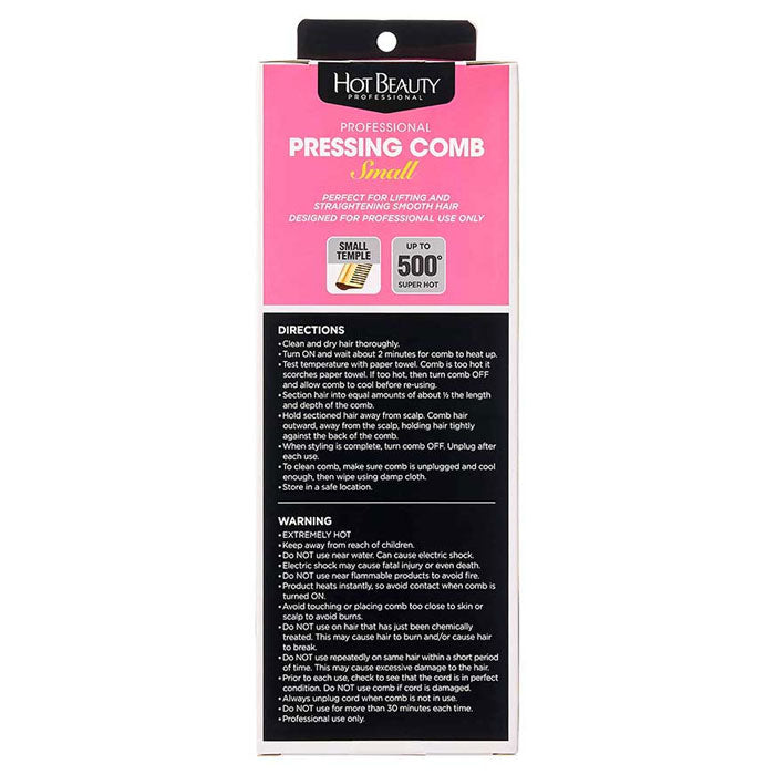 Hot Beauty Professional Pressing Comb - Small