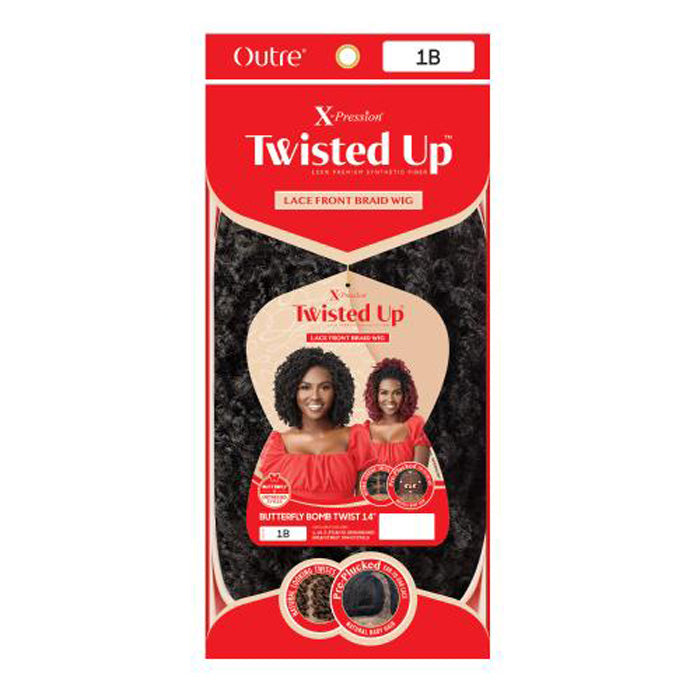 Outre X-Pression Synthetic Twisted Up Lace Front Braid Wig - BUTTERFLY BOMB TWIST 14