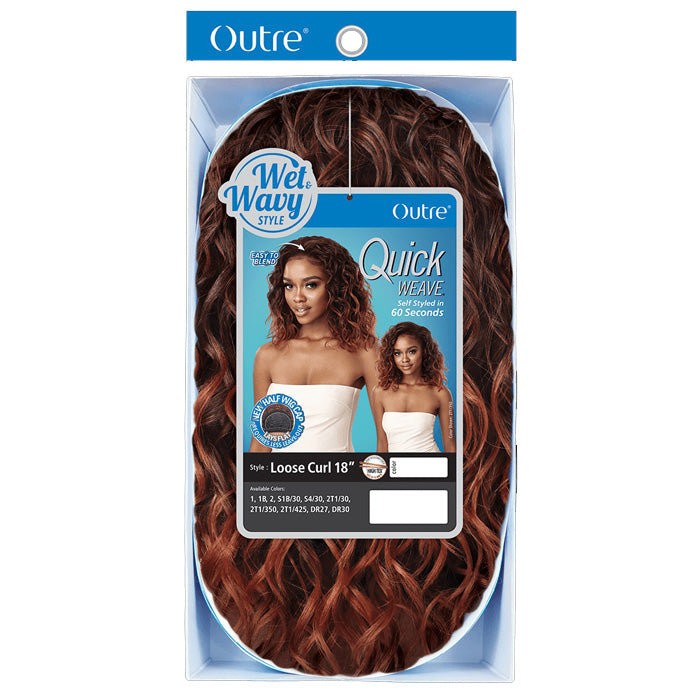 Outre Quick Weave Wet & Wavy Half Wig - LOOSE CURL 18