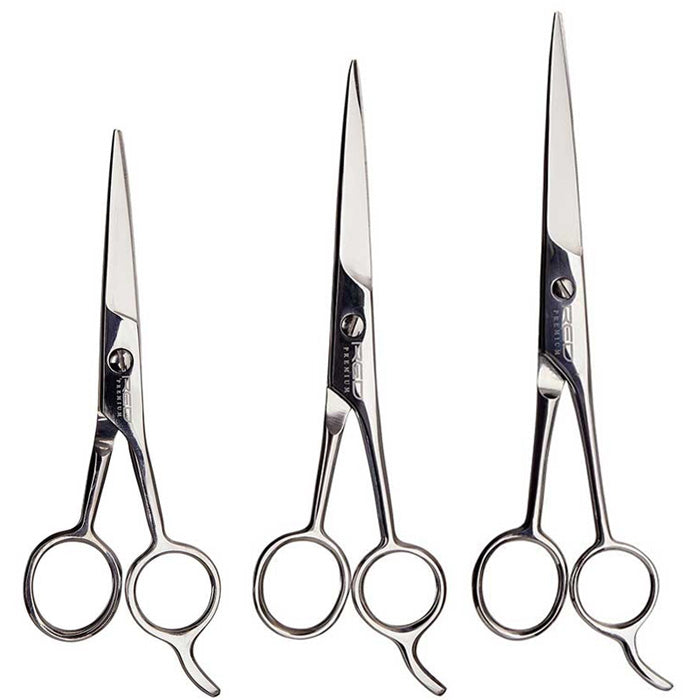 Red Premium Stainless Steel - STRAIGHT HAIR SHEAR 5 1/2" / 6 1/2" / 7 1/2"