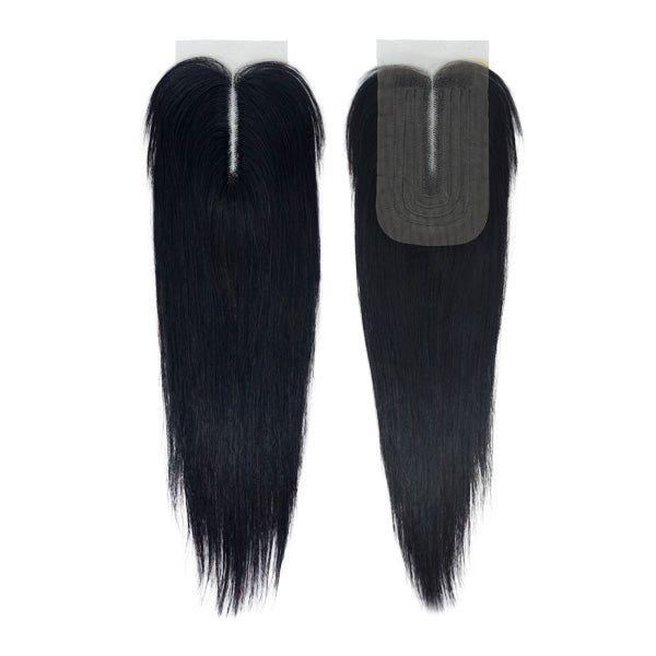 SHAKE-N-GO 100% UNPROCESSED NATURAL HUMAN 7A+ STRAIGHT 2.25"X4.5" CLOSURE