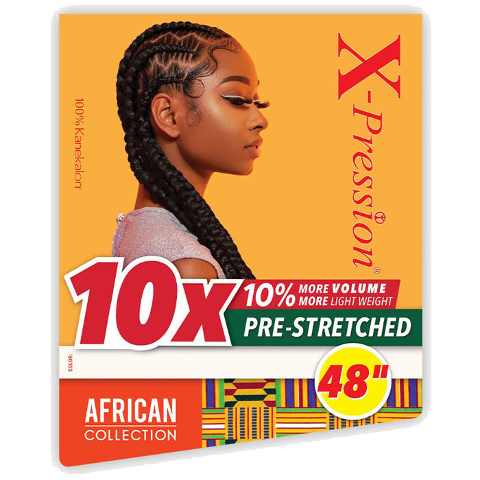 Sensationnel X-Pression Braiding Hair Bulk - 10X PRE-STRETCHED BRAID 48"