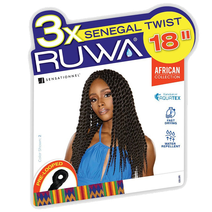 Sensationnel Ruwa Crochet Pre-Looped Braids - 3X SENEGAL TWIST 18"