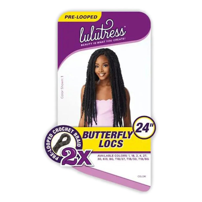 Sensationnel Lulutress Pre-Looped Crochet Braid - 2X BUTTERFLY LOCS 24"