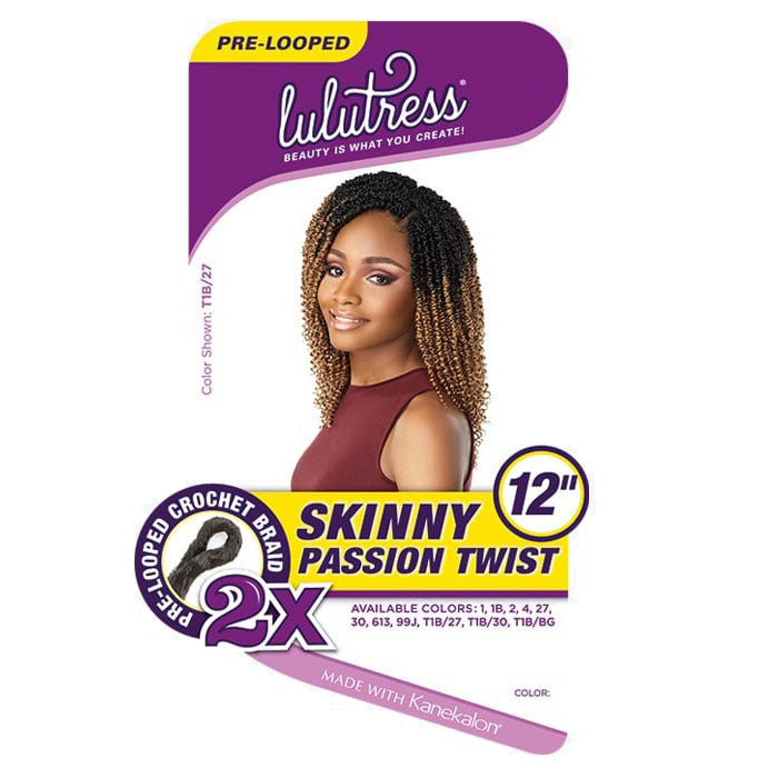 Sensationnel Lulutress Pre-Looped Crochet Braid - 2X SKINNY PASSION TWIST 12"