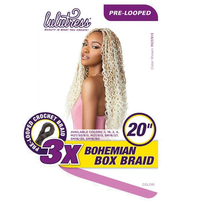 Sensationnel Lulutress Pre-Looped Crochet Braid - 3X BOHEMIAN BOX BRAID 20"