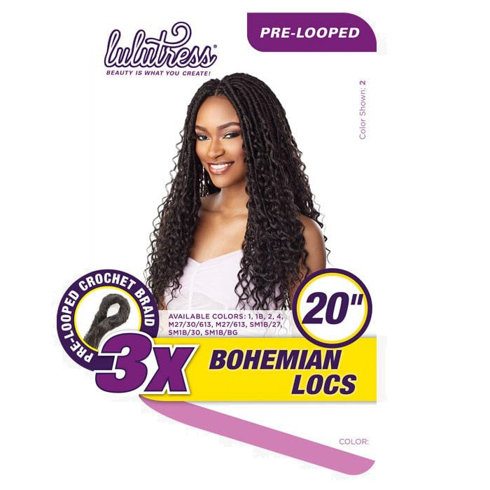 Sensationnel Lulutress Pre-Looped Crochet Braid - 3X BOHEMIAN LOCS 20"