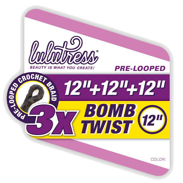 Sensationnel Lulutress Pre-Looped Crochet Braid - 3X BOMB TWIST 12"