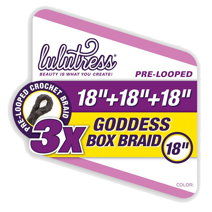 Sensationnel Lulutress Pre-Looped Crochet Braid - 3X GODDESS BOX BRAID 12"/18"