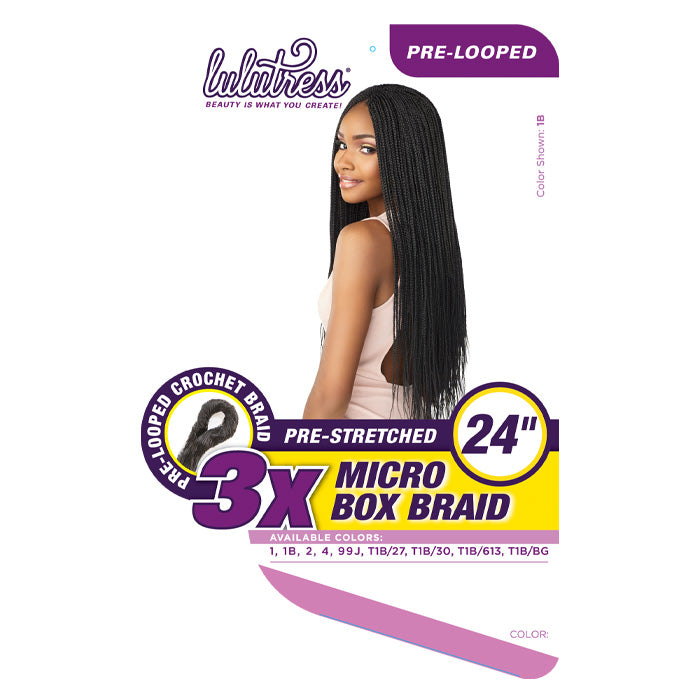 Sensationnel Lulutress Pre-Looped Crochet Braid - 3X MICRO BOX BRAID 24"