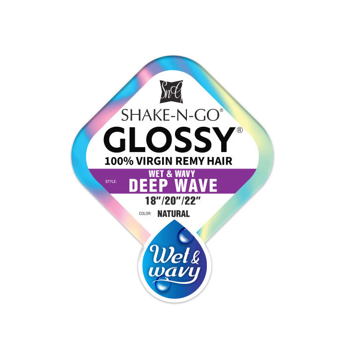 Shake N Go Glossy 100% Virgin Remy Hair Wet and Wavy Weave - DEEP WAVE (Multi Length)