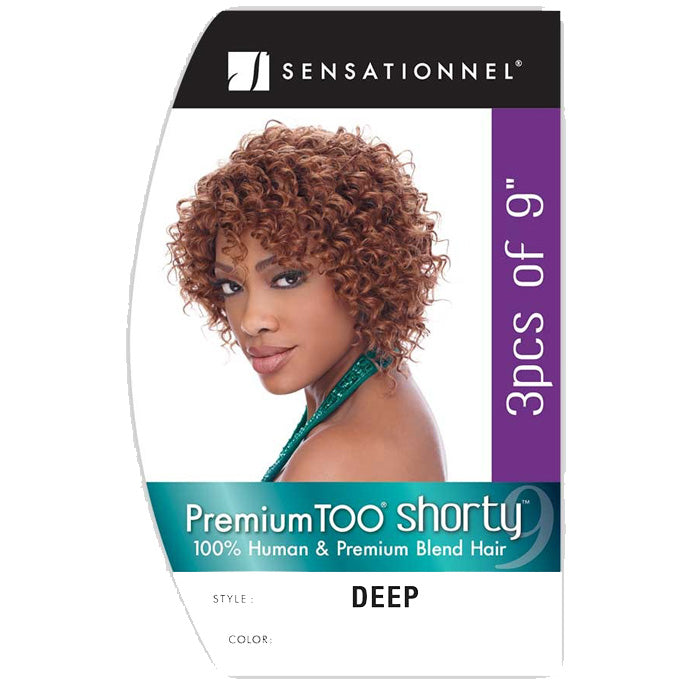 Sensationnel Premium Too Human Hair Blend Shorty Weaving 3 Pcs of 9 Inch - DEEP WVG 9
