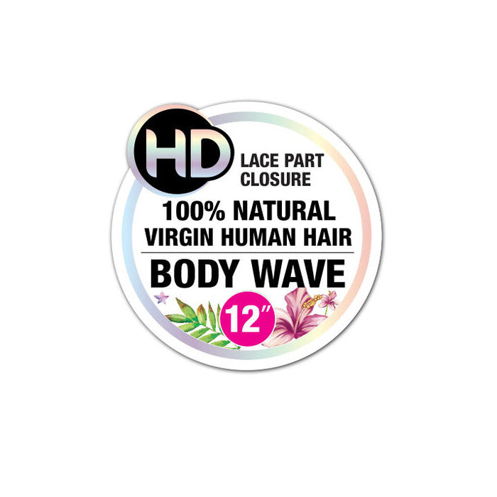 Shake N Go Ibiza 100% Natural Virgin Human Hair HD Lace Closure - 2.25" X 4.5" BODY WAVE 12"