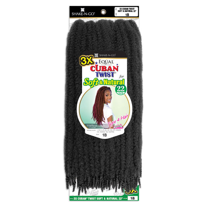 Shake N Go Equal Cuban Twist Crochet Braid - 3X CUBAN TWIST SOFT & NATURAL 22"