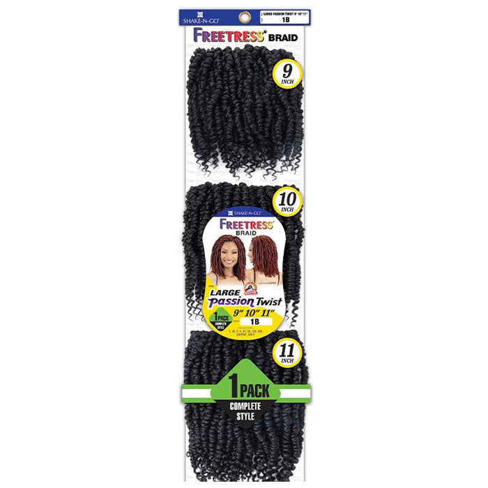 Freetress Pre-Looped Crochet Braids 1 Pack - 3X LARGE PASSION TWIST 9"10"11"