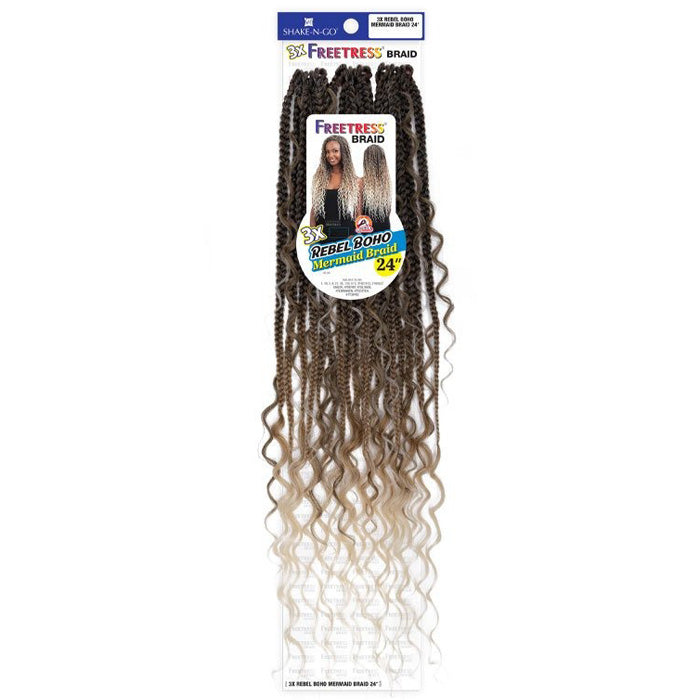 Freetress Pre-Looped Crochet Braids - 3X REBEL BOHO MERMAID BRAID 24"