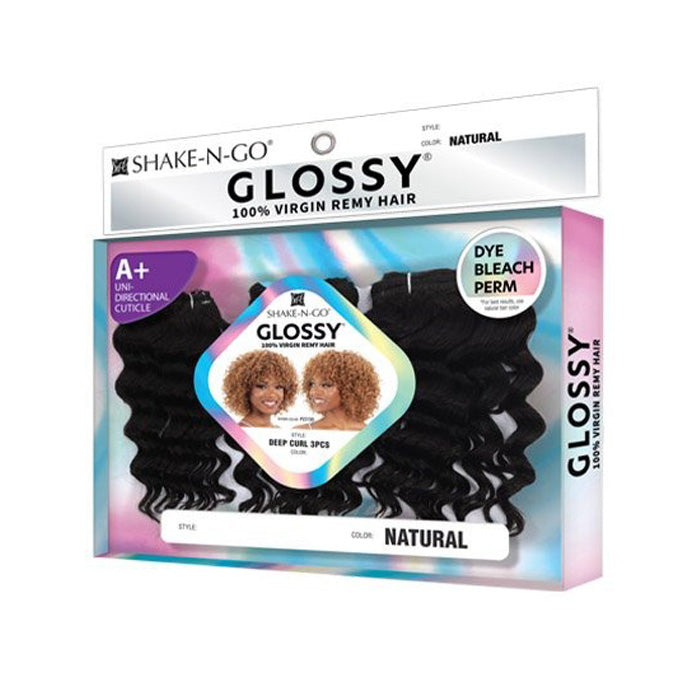 Shake N Go Glossy 100% Virgin Remy Hair Weaves - DEEP CURL 3PCS