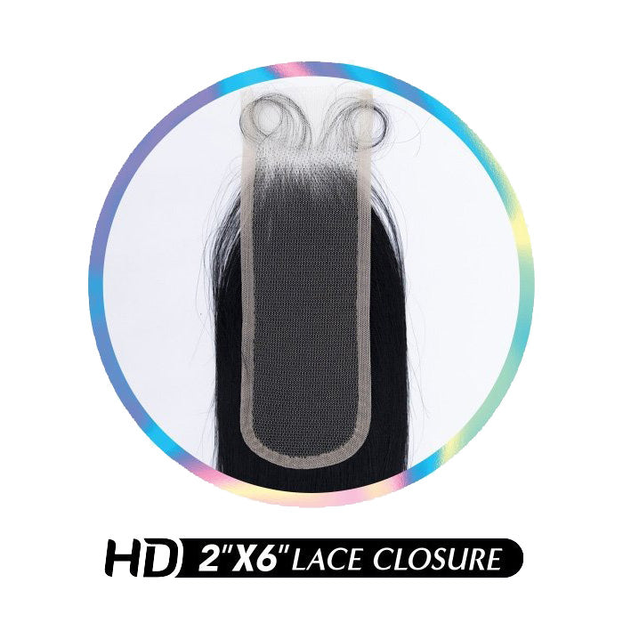 Shake N Go Glossy HD Lace Closure - 2X6 STRAIGHT 12" - 100% Virgin Remy Hair