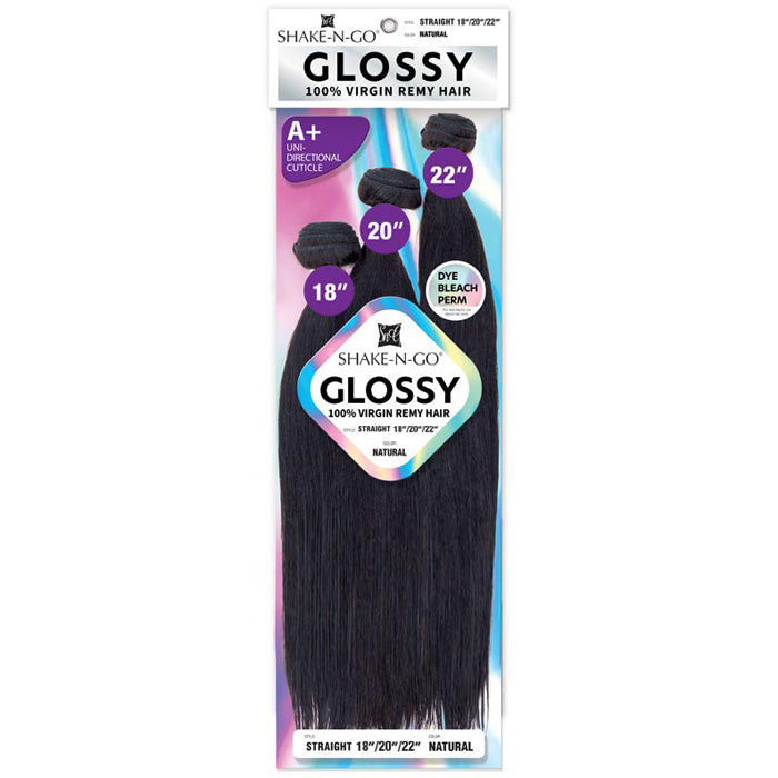 Shake N Go Glossy 100% Virgin Remy Hair Weave - STRAIGHT (Multi Length) 3 Pcs