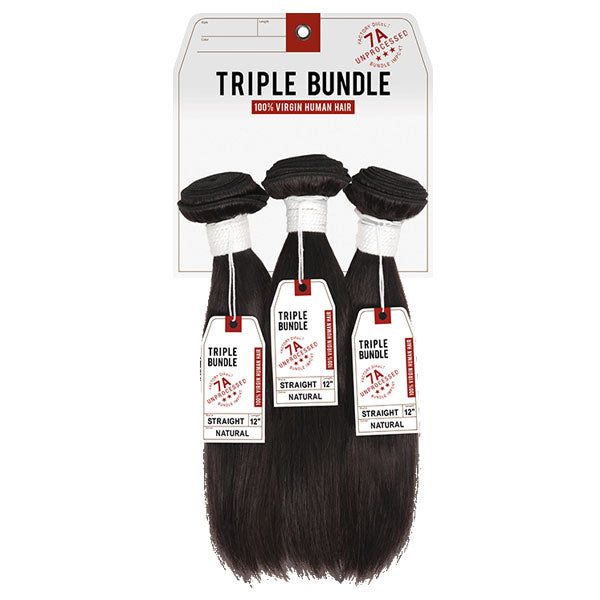 Sensationnel Bare & Natural Unprocessed 100% Virgin Human Hair Triple Bundle 7A STRAIGHT