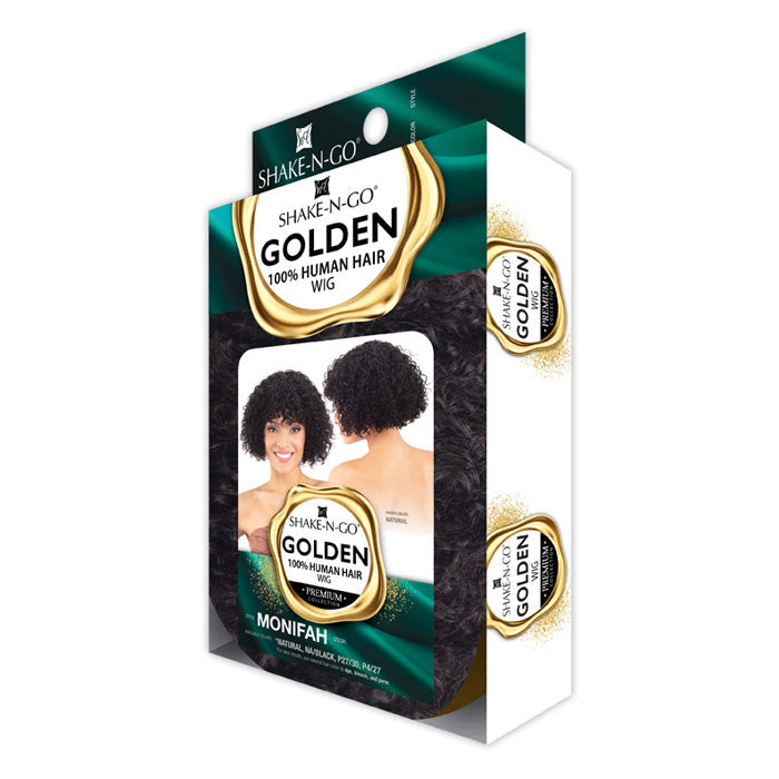 Shake N Go Golden 100% Human Hair Full Wig - MONIFAH