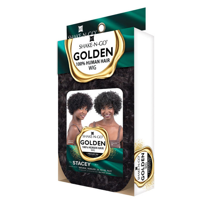 Shake N Go Golden Full Wig - STACEY - 100% HUMAN HAIR WIG
