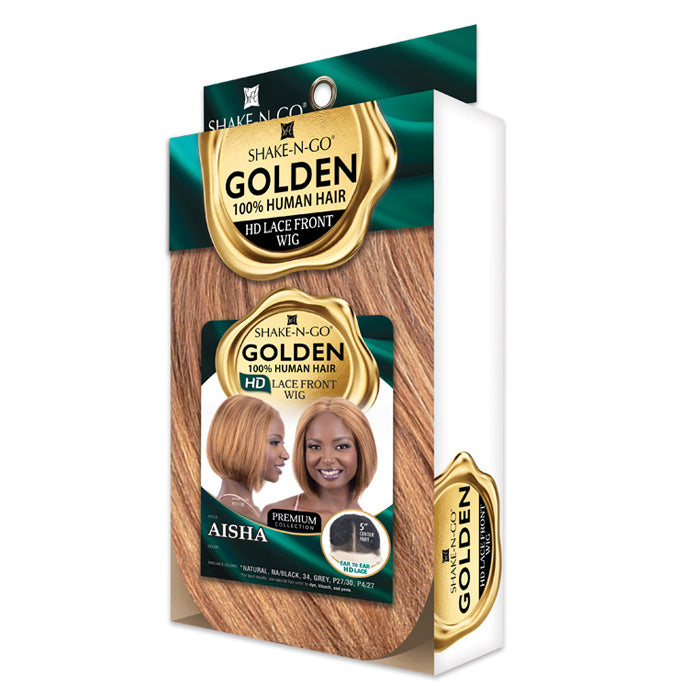 Shake N Go Golden 100% Human Hair HD Lace Front Wig - AISHA - 5" Deep Part
