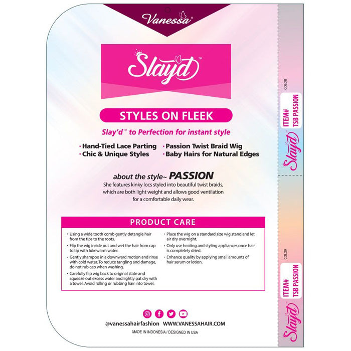 Vanessa Slayd Passion Twist Braid Lace Front Wig - TSB PASSION