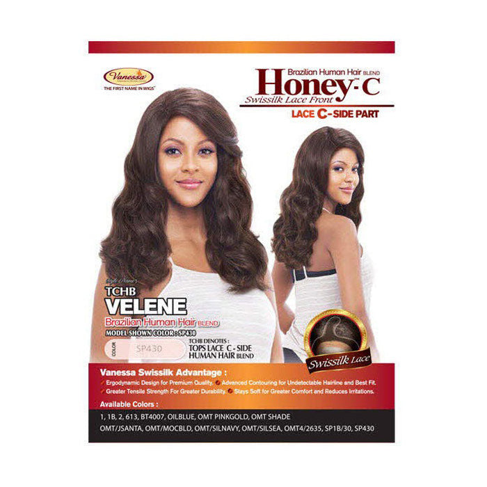 Vanessa Honey C Brazilian Human Hair Blend Swiss Lace Front Wig - TCHB VELENE