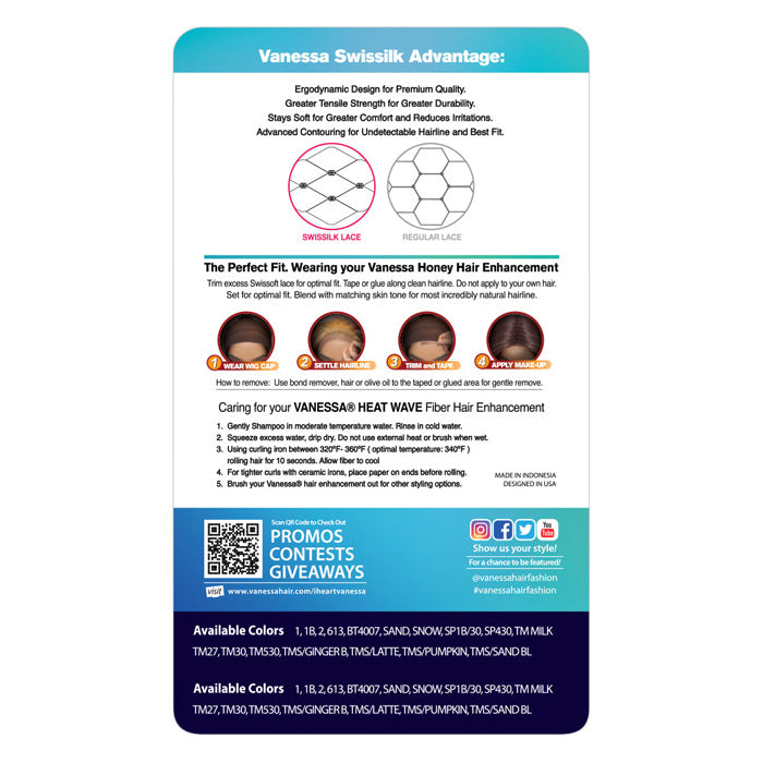 Vanessa Top Middle Lace Part Swissilk Lace Front Wig - CAMILA