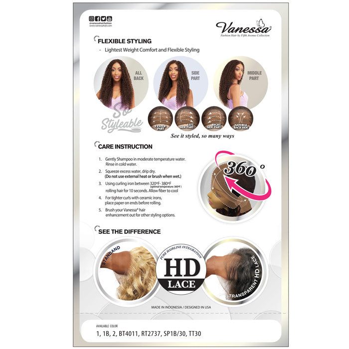 Vanessa View 360 Whole Hand-Tied HD Lace Around Wig - VIEW360 MINA