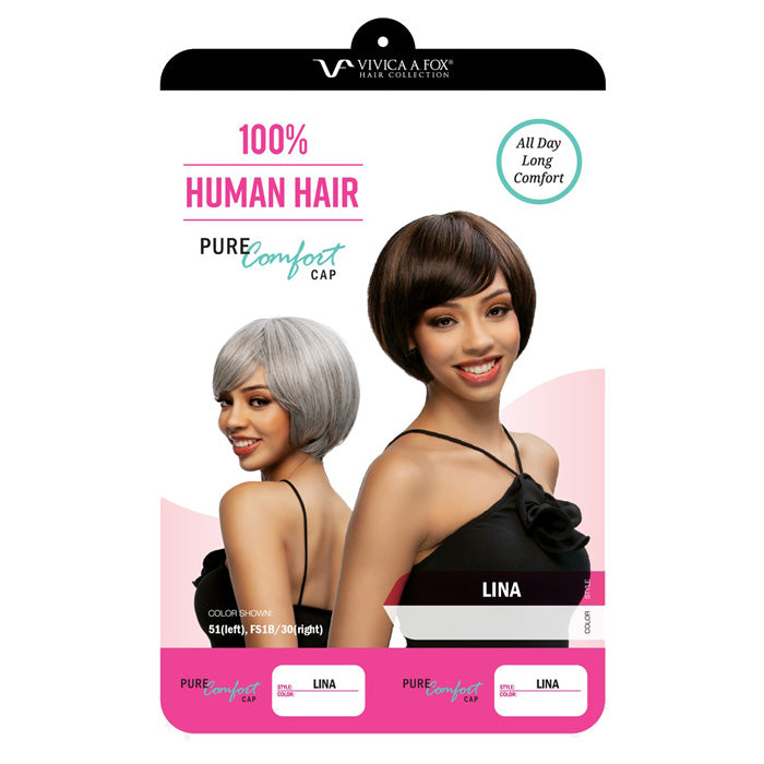 Vivica Fox Pure Comfort Cap 100% Human Hair Full Wig - LINA