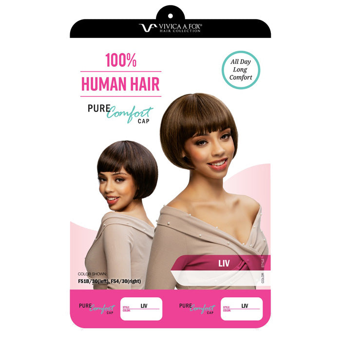 Vivica Fox Pure Comfort Cap 100% Human Hair Full Wig - LIV